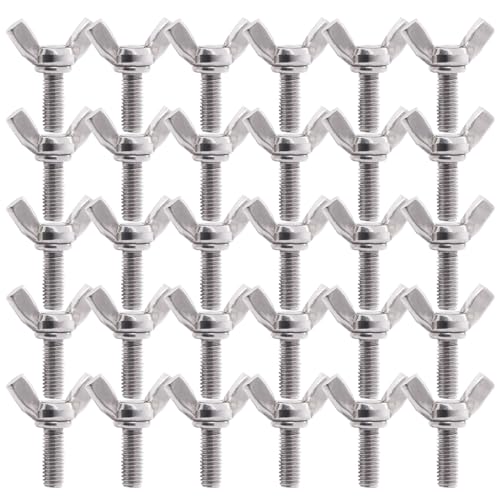 30pcs M6x20 Flügelschrauben, 304 Edelstahl -Schmetterlingsschrauben Set, einfache Daumenschrauben für Maschinenausrüstungsmöbel DIY -Befestigungsprojekte 30pcs M6x20 Flügelschrauben, 304 Edelstahl -Schmetterlingsschrauben Set, einfache Daumenschrauben für Maschinenausrüstungsmöbel DIY -Befestigungsprojekte von Hbbgdiy