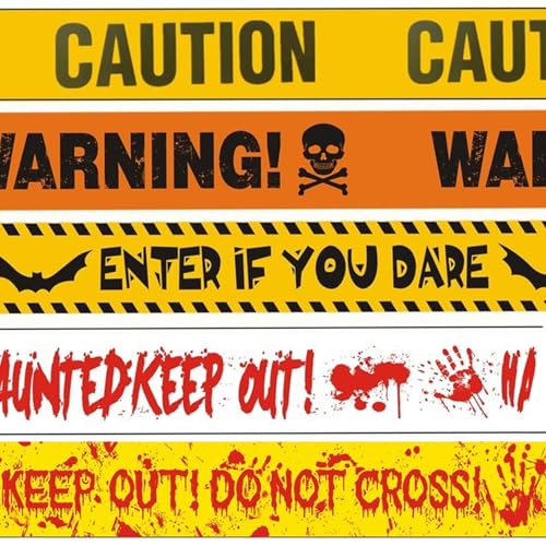 5pcs Halloween Vorsichtsbänder 3in x 90 Fuß Scary Warnband mit Fledermausschädel Handabdruck und Blutmuster Party Spukhaus Tür 5pcs Halloween Vorsichtsbänder 3in x 90 Fuß Scary Warnband mit Fledermausschädel Handabdruck und Blutmuster Party Spukhaus Tür von Hbbgdiy