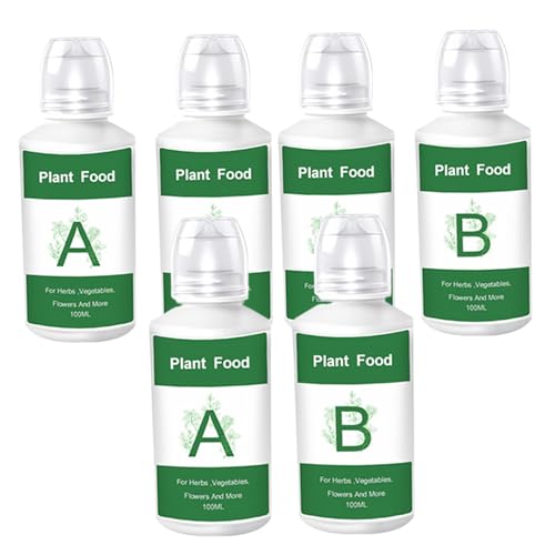 6pcs Hydroponic Plant Food A und B Nährstoffe Flüssigkeitsdünger für Gemüse, Obst, Innengarten, Wasserwachstumssystem und landwirtschaftliche Pflanzung von Hbbgdiy
