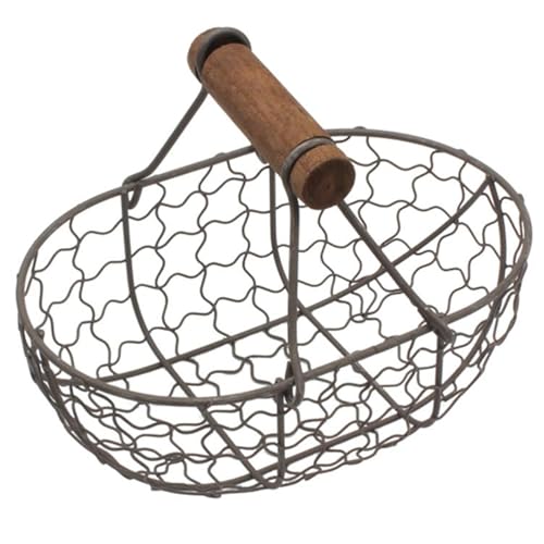 Eierkorb Vintage kleiner Metalleihalter mit Griff schwarz rustikaler Küchenkorb Arbeitsplatte Organizer für frische Eier, Brot, Obst, Gemüse Eierkorb Vintage kleiner Metalleihalter mit Griff schwarz rustikaler Küchenkorb Arbeitsplatte Organizer für frische Eier, Brot, Obst, Gemüse von Hbbgdiy