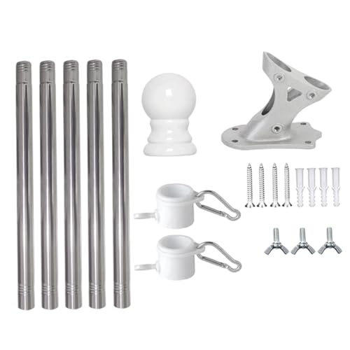 Flaggenmasthalter für Außenhause 6ft Heavy Duty Metal Fahnenmast mit kostenlosem Spinnendesign für Garten, Veranda, Garten und Wohngebäude im Freien von Hbbgdiy