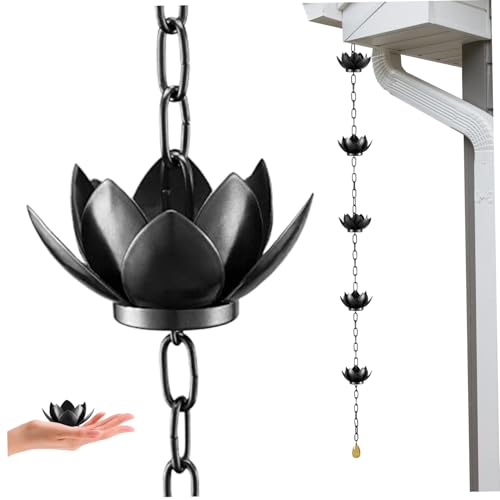Hbbgdiy 3, 9 Fuß Metall Regenkette 12 Lotusbecher, attraktive Dachrinne Wasserdauer für Terrasse, Garten- und Balkonentwässerung und Dekor im Freien Hbbgdiy 3, 9 Fuß Metall Regenkette 12 Lotusbecher, attraktive Dachrinne Wasserdauer für Terrasse, Garten- und Balkonentwässerung und Dekor im Freien von Hbbgdiy