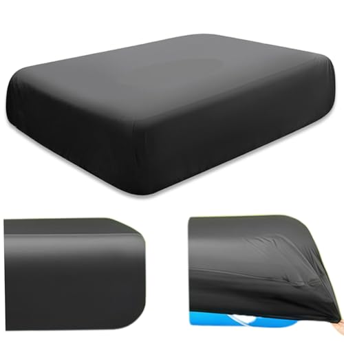 Hbbgdiy Aufblasbare Poolabdeckung Rechteck 130 x 72 x 22 Zoll wasserdichtes UV -Widerstands -Pool -Top -Abdeckung mit Gummiband für Außenpools und Gartenschutz von Hbbgdiy