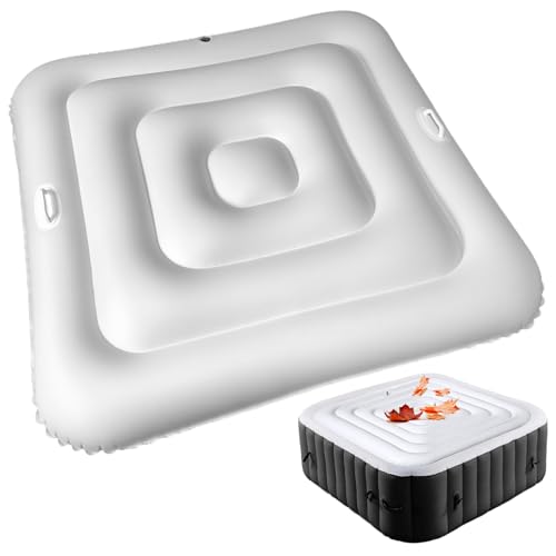 Hbbgdiy Aufblasbare Whirlpool-Abdeckung 55-Zoll-Quadrat-PVC-Spa-Abdeckung mit Griff und Schnellventil, blattbeständiger isolierter Beschützer für Spa im Freien, Pool oder Hbbgdiy Aufblasbare Whirlpool-Abdeckung 55-Zoll-Quadrat-PVC-Spa-Abdeckung mit Griff und Schnellventil, blattbeständiger isolierter Beschützer für Spa im Freien, Pool oder von Hbbgdiy