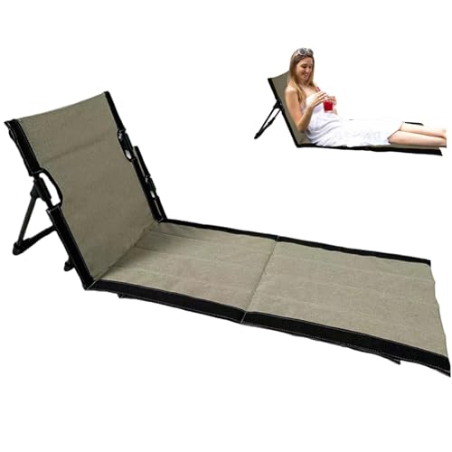 Hbbgdiy Beach Lounge Stuhl mit Rückenunterstützung, tragbare klappbare Strandliege mit stabilen und leichten Campingstühlen zum Fischen von Wandercamping. von Hbbgdiy