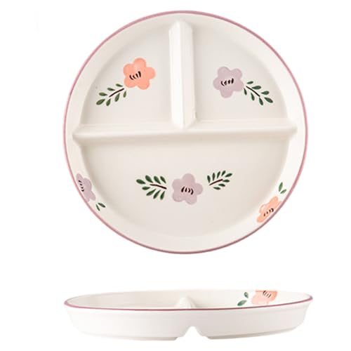 Hbbgdiy Blumenmuster runde Keramik -geteilte Teller 8 × 1 Zoll, 3 Fach -Portionskontrollteller für Kinder und Erwachsene, Schulessen, Familienmahlzeiten und Picknicks Hbbgdiy Blumenmuster runde Keramik -geteilte Teller 8 × 1 Zoll, 3 Fach -Portionskontrollteller für Kinder und Erwachsene, Schulessen, Familienmahlzeiten und Picknicks von Hbbgdiy