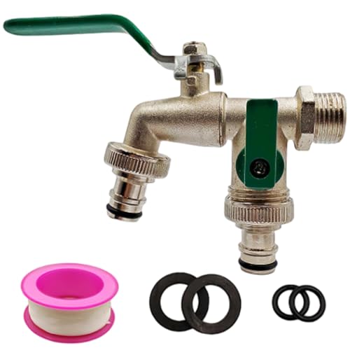Hbbgdiy Doppel -Outlet -Gartenhahn mit 1/2 -Zoll -Einlass und Zwei 3/4 -Zoll -Steckdosen, Zinklegierung außerhalb des Gartenschlauchs, Haushalts- oder Industriewassergebrauch Hbbgdiy Doppel -Outlet -Gartenhahn mit 1/2 -Zoll -Einlass und Zwei 3/4 -Zoll -Steckdosen, Zinklegierung außerhalb des Gartenschlauchs, Haushalts- oder Industriewassergebrauch von Hbbgdiy