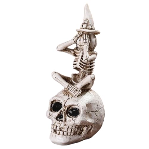 Hbbgdiy Halloween -Skelett 7 -Zoll -Schädel -Figur mit Top -Figur, realistischer Schädeldekoration für die Halloween -Party im Innen- und Außenbereich, eine Bar oder das Spukhaus, Nicht zuschauen Hbbgdiy Halloween -Skelett 7 -Zoll -Schädel -Figur mit Top -Figur, realistischer Schädeldekoration für die Halloween -Party im Innen- und Außenbereich, eine Bar oder das Spukhaus, Nicht zuschauen von Hbbgdiy