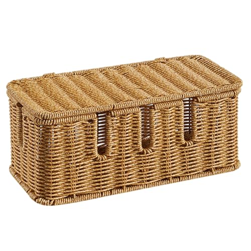 Hbbgdiy Kabel Tidy Box Rattan gewebter Kabelorganisator mit Deckel und 5 Slots, 12 x 5, x Desktop -Kabelverwaltungsbox für Stromstreifen, Kabel, Fernseher und Bürogebrauch Hbbgdiy Kabel Tidy Box Rattan gewebter Kabelorganisator mit Deckel und 5 Slots, 12 x 5, x Desktop -Kabelverwaltungsbox für Stromstreifen, Kabel, Fernseher und Bürogebrauch von Hbbgdiy
