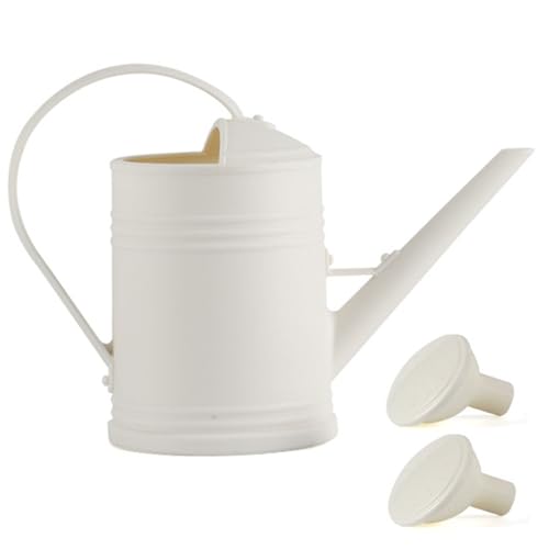 Hbbgdiy Pflanzenwässerung von 2000 ml Langes Ausguss Plastikwässerung mit Sprinklerkopf und Griff für Gartenblumen im Innenbereich, Kräuter und Topfpflanzen, weiß. von Hbbgdiy