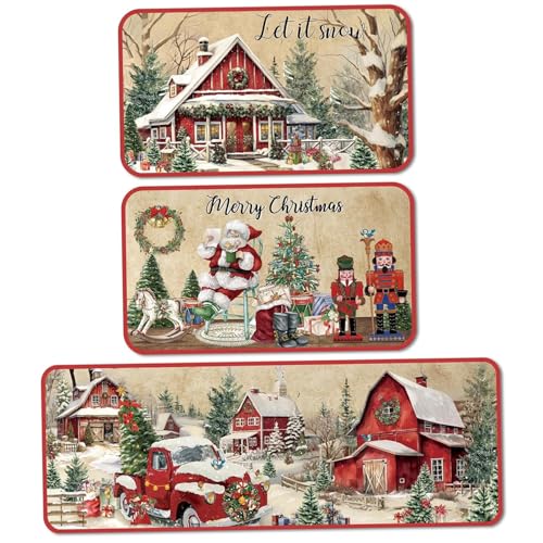 Hbbgdiy Weihnachtskitchen Teppiche 3pcs/Set Sant von Hbbgdiy