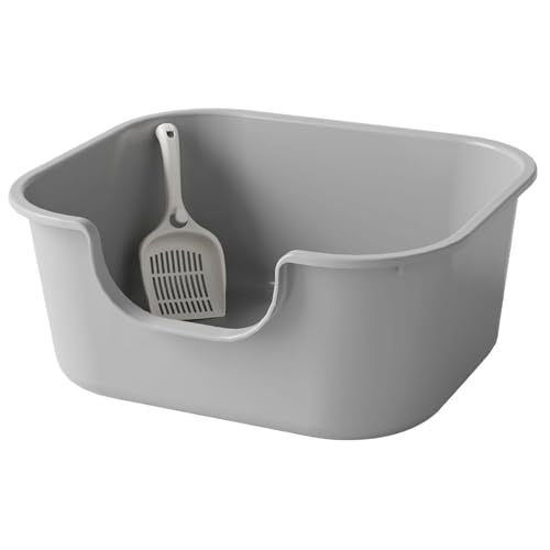 Hochseitige Katzentoilette, 8x18.5x16 Anti -Spritzer Open Top -Katzentoilette mit Schaufel, schlankem und einfachem praktischem PP -Plastik -Katzen -Katze -Becken für den Gebrauch zu Hause oder im F von Hbbgdiy