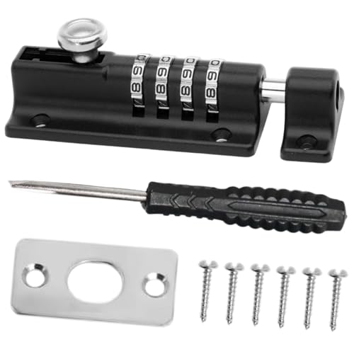 Kombinationsschrauben Sperren 4-stellige Schieberdeschloss wasserdichtes Padbolt-Design, Anti-Diebstahl-Verriegelungsschrauben für Schuppentore, Schiebetore, Außenschränke Kombinationsschrauben Sperren 4-stellige Schieberdeschloss wasserdichtes Padbolt-Design, Anti-Diebstahl-Verriegelungsschrauben für Schuppentore, Schiebetore, Außenschränke von Hbbgdiy