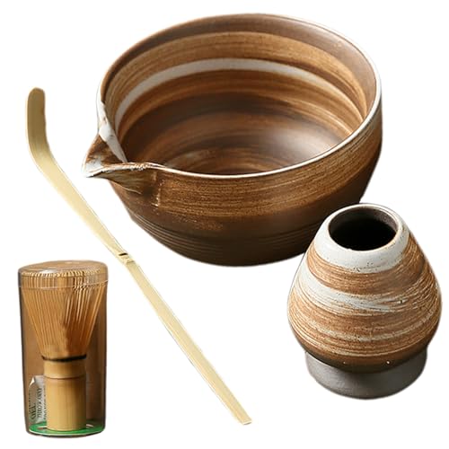 Matcha -Set mit Matcha Whisk Bowl mit Spout Whisk Halter und Löffel Japanisches Tee -Set traditionelles Kit für Tee Liebhaber Anfänger Zeremonie Matcha -Set mit Matcha Whisk Bowl mit Spout Whisk Halter und Löffel Japanisches Tee -Set traditionelles Kit für Tee Liebhaber Anfänger Zeremonie von Hbbgdiy