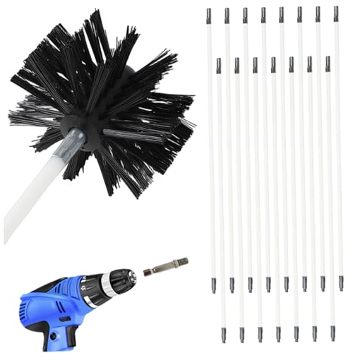 Trockner Entlüftungsreiniger Kit Flexible 6 -Zoll -Nylonbürstekopf mit 15 16 Sechseckstäben 360 Grad Drehungstrockner Linusenreinigungspinsel für Kanalrohrschlauchleitung Wartung von Hbbgdiy