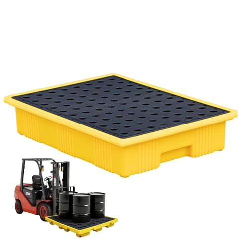 Verschüttungsbehälter Tablett 19.3x13, 8x3, 5 Zoll 11l Kapazität 110 lbs Lastpalette mit Drain Chemical Resistant Containment Tabletts für Öltrommeln Warehouse -Fabrik Verschüttungsbehälter Tablett 19.3x13, 8x3, 5 Zoll 11l Kapazität 110 lbs Lastpalette mit Drain Chemical Resistant Containment Tabletts für Öltrommeln Warehouse -Fabrik von Hbbgdiy