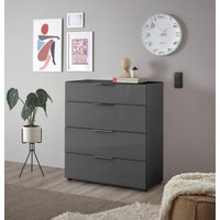 HBZ Kommode "Santorin Mehrzweckschrank mit Schubkästen, BxHxT 90x99x40 cm", (1 St.), Mit 4 Schubkästen mit Softclose, Glasfront und Glasoberboden von Hbz