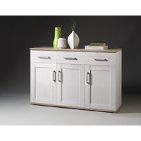HBZ Sideboard "Romance im Landhaustil, Wohnzimmerschrank BxHxT 140x88x45 cm", (1 St.), Mit 3 Türen, 3 Schubkästen und 3 Einlegeböden von Hbz