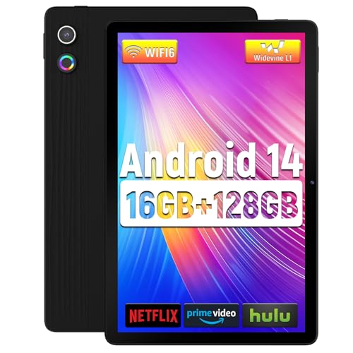 Tablet, Android 14 Tablet 11 Zoll, 16(4+12) GB RAM 128GB ROM 1TB TF Expandable, Widevide L1, Octa-Core Processor, 1280 * 800 IPS HD Touchscreen 6800mAh Akku WiFi 6 BT 5.3 Dual 5MP+8MP Kamera von Hcjip