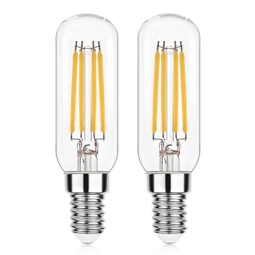 Hcnew E14 LED Dimmbar Warmweiss 4W T25 Edison LED Glühbirne Filament Röhrenlampe Vintage birne 220V-240V,40W Glühlampen äquivalent Für Tischlampe Kronleuchter,400 Lumen,2er-Pack von Hcnew