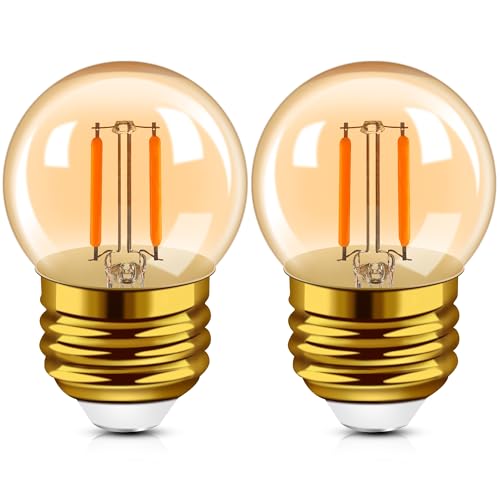 Hcnew G40 E27 LED Warmweiss Vintage Glühbirne, 1W Ersetzt 10W LED Filament Glühlampen, 2200K Warmweiß Retro Kleine Birne für Haus Café Bar von Hcnew