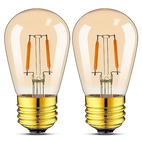Hcnew Glühbirne E27 LED Warmweiss 2200K 1W Ersetzt 10 Watt Glühlampen Retro LED lampen Filament LED Birnen Vintage Edison ST45 S14 Leuchtmittel Lichterkette Deckenleuchte 220V,Nicht Dimmbar,2er-Pack von Hcnew