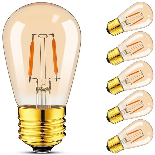 Hcnew Glühbirne E27 LED Warmweiss 2200K 1W Ersetzt 10 Watt Glühlampen Retro lampen Filament LED Birnen Vintage Edison ST45 S14 Leuchtmittel Lichterkette Deckenleuchte 220V,Nicht Dimmbar,6er-Pack von Hcnew