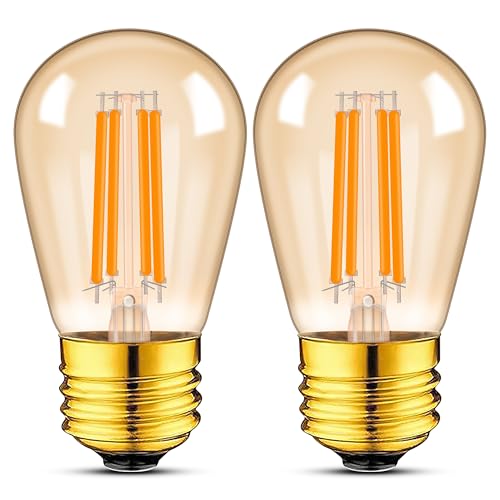 Hcnew Glühbirne E27 LED Warmweiss 2700K 4.8W Ersetzt 40-60 Watt Glühlampen Retro lampen Filament LED Birnen Vintage Edison ST45 S14 Leuchtmittel Lichterkette Deckenleuchte 220V, 2er-Pack von Hcnew