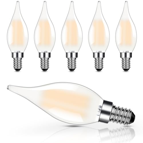 Hcnew LED Glühbirne E14, Dimmbar Kerzenform Vintage Glühlampe,2700K Warmweiß 4W Ersetzt 40 Watt, 400LM Milchglas Filament Kerzenbirnen für Kronleuchter Wandleuchte Tischlampen Hcnew LED Glühbirne E14, Dimmbar Kerzenform Vintage Glühlampe,2700K Warmweiß 4W Ersetzt 40 Watt, 400LM Milchglas Filament Kerzenbirnen für Kronleuchter Wandleuchte Tischlampen von Hcnew
