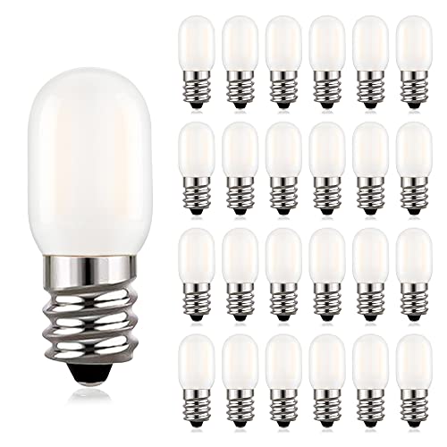 Hcnew T22 E14 LED Glühbirne 1W Warmweiss,Kühlschrank Edison Glühlampe 220V-240V 10W Äquivalent 2700K nicht dimmbar,25 Stück von Hcnew