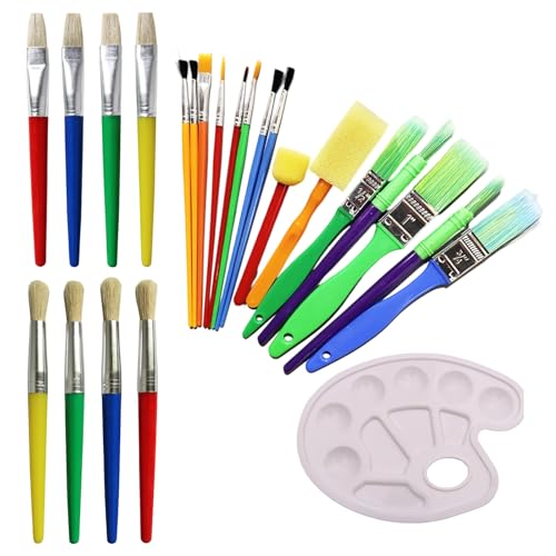 24 Stück Kinderpinsel Set, Pinsel Kinder, Pinselset Mit Rundpinsel Und Flachpinsel, Pinselset Schule, Wasserfarben Kinder Ab 3, Perfektes Mitgebsel Kindergeburtstag, Inklusive 24 Stück Kinderpinsel Set, Pinsel Kinder, Pinselset Mit Rundpinsel Und Flachpinsel, Pinselset Schule, Wasserfarben Kinder Ab 3, Perfektes Mitgebsel Kindergeburtstag, Inklusive von HcvGcm