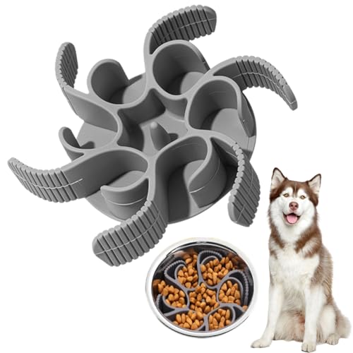 Anti Schling Napf Hund, Antischlingnapf Hunde, Langsam Fressnapf Mit Saugnapf, Grau, 11 X 11 X 3.5 cm, Silikon, Für Hunde Und Katzen Anti Schling Napf Hund, Antischlingnapf Hunde, Langsam Fressnapf Mit Saugnapf, Grau, 11 X 11 X 3.5 cm, Silikon, Für Hunde Und Katzen von HcvGcm