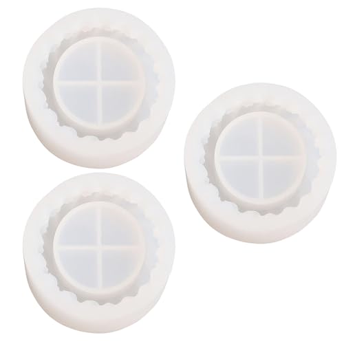 HcvGcm Silikonformen Gießformen Kerzenhalter, 3 Stück DIY Silikonformen für Kerzen, Gipsformen zum Gießen, Resin Formen, Ideal für Heimdekoration, Durchmesser 6.4 cm von HcvGcm