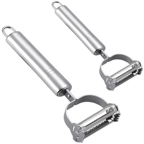Multifunktions GemüseschäLer, 2 Stück Gemüseschäler Streifen, Edelstahl SchäLer GemüSe, Ideal Für Salate Und Nudeln, 17,5 cm Länge, Schäler Streifen Modernes Design Multifunktions GemüseschäLer, 2 Stück Gemüseschäler Streifen, Edelstahl SchäLer GemüSe, Ideal Für Salate Und Nudeln, 17,5 cm Länge, Schäler Streifen Modernes Design von HcvGcm