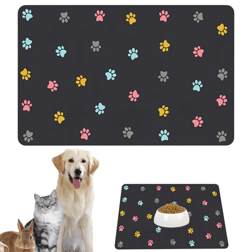 Napfunterlage Katzen, 50 x 30 cm Futtermatte für Hunde und Katzen, wasserdichte und rutschfeste Hundenapf Unterlage, Schnelltrocknend und Saugfähig, Ideal für Haustierfütterung und als Geschenk Napfunterlage Katzen, 50 x 30 cm Futtermatte für Hunde und Katzen, wasserdichte und rutschfeste Hundenapf Unterlage, Schnelltrocknend und Saugfähig, Ideal für Haustierfütterung und als Geschenk von HcvGcm