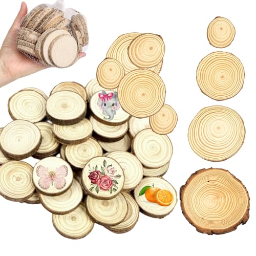 75 Stück Holzscheiben zum Basteln, DIY Holz zum Basteln, Holzscheiben 5cm, Baumscheiben für Weihnachtsdekoration, Hochzeit und Kinderhandwerk, 2-5 cm Größenmix 75 Stück Holzscheiben zum Basteln, DIY Holz zum Basteln, Holzscheiben 5cm, Baumscheiben für Weihnachtsdekoration, Hochzeit und Kinderhandwerk, 2-5 cm Größenmix von HcvGcm