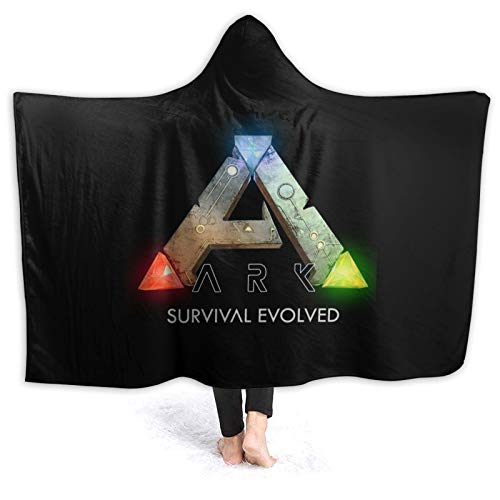 ARK Survival Evolved Decke mit Kapuze für Mann und Frau, weich, warm, Fleece, Überwurf, Umhang, Schal, Umhang für Zuhause, Sofa, Reisen, 125 x 100 cm von Hdadwy