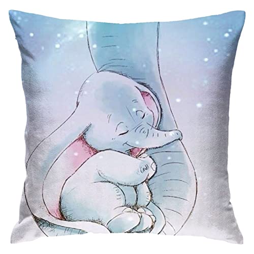 Dumbo Kissenbezug Kissenbezüge Überwurf Kissenbezug Dekorative Kissenbezüge Kissenbezug Schutz für Schlafzimmer/Wohnzimmer/Zimmer/Sofa 18 x 18 Zoll von Hdadwy