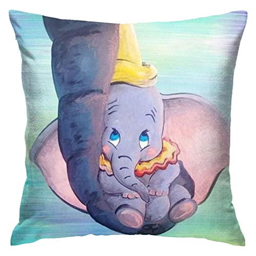 Dumbo Kissenbezug Kissenbezüge Überwurf Kissenbezug Dekorative Kissenbezüge Kissenbezug Schutz für Schlafzimmer/Wohnzimmer/Zimmer/Sofa 18 x 18 Zoll von Hdadwy