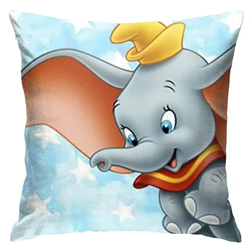 Dumbo Kissenbezug Kissenbezüge Überwurf Kissenbezug Dekorative Kissenbezüge Kissenbezug Schutz für Schlafzimmer/Wohnzimmer/Zimmer/Sofa 18 x 18 Zoll von Hdadwy