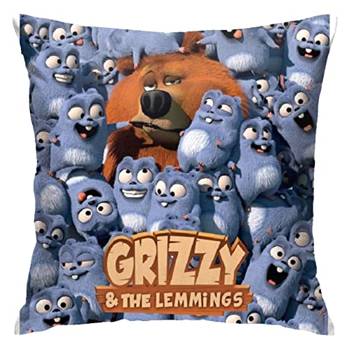 Hdadwy Grizzy und die Lemminge Kissenbezug Kissenbezüge Überwurf Kissenbezug Dekorative Kissenbezüge Kissenbezug Schutz für Schlafzimmer/Wohnzimmer/Zimmer/Sofa 18 x 18 Zoll von Hdadwy