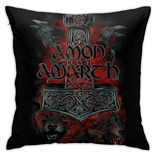 Hdadwy Amon Amarth Kissenbezug Sofa Home Furnishing Kissenbezug Quadratischer Kissenbezug Kissenbezug Dekorative Leichte Kissenbezüge aus weichem Baumwoll-Polyester von Hdadwy