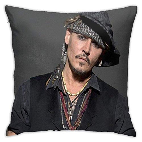 Hdadwy Johnny Depp Kissenbezüge Weiche dekorative Kissenbezug für Sofa Couch Bed Chair 18x18 in von Hdadwy
