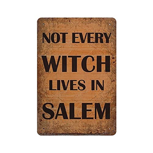 Metall-Blechschild, Aufschrift "Not Every Witch Lives in Salem", Vintage-Blechschild, Wanddekoration, Landhaus, Küche, Zuhause, Garage, Dekoration, 30,5 x 20,3 cm von Hdadwy