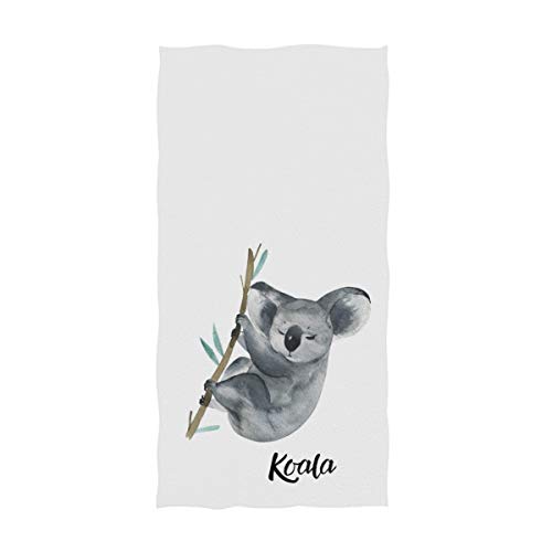 Hdadwy Niedlicher australischer Koala auf Baumdruck weiche saugfähige Gästehandtücher Badetuch Geschirrtuch für zu Hause Badezimmer Sportküche (27,5 "X 15,7", Weiß) von Hdadwy