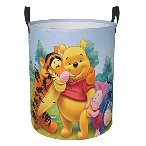 Hdadwy Winnie the Pooh Rundkorb Schmutzige Kleidergriffe Korb für Aufbewahrungsorganisator Aufbewahrungsbehälter, Kinderzimmer, Aufbewahrungsraum für Kinderzimmer, Heimorganisator, Langlebig mit, Baby von Hdadwy