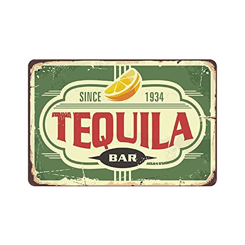 Metall-Blechschild, Tequila-Bar, Vintage-Blechschild, Wanddekoration, Landhaus-Küche, Zuhause, Garage, Dekoration, 20,3 x 30,5 cm von Hdadwy