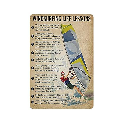 Metall-Blechschild Windsurfing Life Lessons Vintage Art Poster Retro Eisen Gemälde Wanddeko Kunst Geschenk Outdoor Cafe Bar Garage Bauernhof Dekoration 30,5 x 20,3 cm Metall-Blechschild Windsurfing Life Lessons Vintage Art Poster Retro Eisen Gemälde Wanddeko Kunst Geschenk Outdoor Cafe Bar Garage Bauernhof Dekoration 30,5 x 20,3 cm von Hdadwy