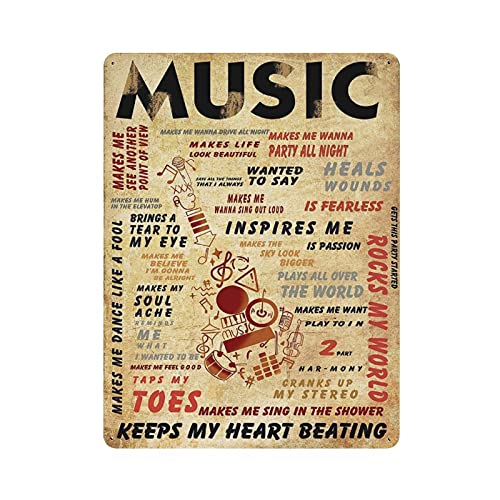 Music World Guitars Shop Blechschild Metallschild Kunst zum Aufhängen Eisengemälde Retro Heim Küche Garten Garage Wanddekoration 40,6 x 30,5 cm von Hdadwy