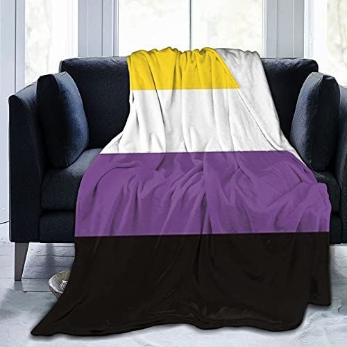 Non-Binary Pride Flag Flanell-Fleece-Wurfdecken für Bett Sofa Room Home Weiche Decke Warm All Season Überwurf Plüschdecke 60 "x 50" von Hdadwy